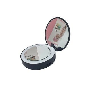 Дзеркало кругле з LED підсвічуванням Portable Rechargeable Чорне