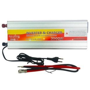 Інвертор перетворювач напруги 12-220V 2000W 10A USB 5V/1A SAA-2000C Сірий