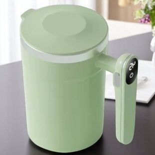 Кружка-мешалка с датчиком температуры и экраном на ручке Auto Stirring Mug Салатовая