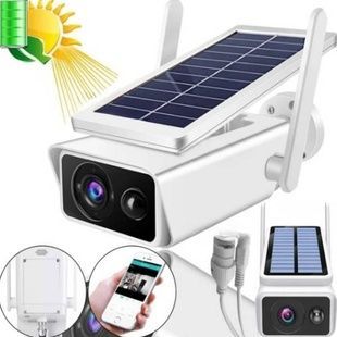 Камера видеонаблюдения с солнечной панелью WiFi Q2 ICSEE FHD-Contains18650 batteries Белая