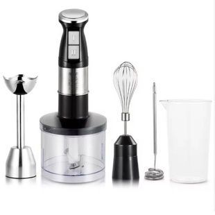 Блендер ручной погружной со сменными насадками 5в1 Stir bar R.334 RAF Черный с серым