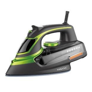 Утюг проводной с керамическим покрытием 2400 Вт SOKANY SK-11015 Черный с зеленым