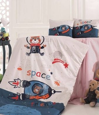 Постельное белье в кроватку для новорожденных Belizza Space Ранфорс Хлопок