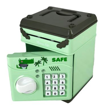 Дитячий сейф-скарбничка piggy bank з кодовим замком зелений + Подарунок