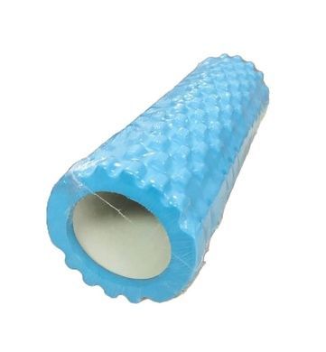 Ролик массажный для йоги, фитнеса (спины и ног) OSPORT (30*9 см) Голубой