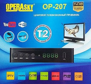 Цифровий ефірний Т2 тюнер OperaSky OP-207 + YouTube + IPTV + WiFi