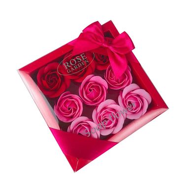 Подарунковий набір з трояндами з мила Soap Flower 9 шт Рожевий
