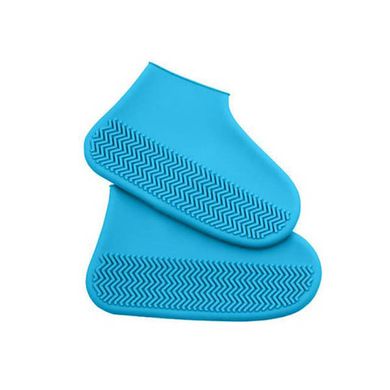 Силіконові водонепроникні чохли-бахили для взуття від дощу та бруду, розмір L Блакитні