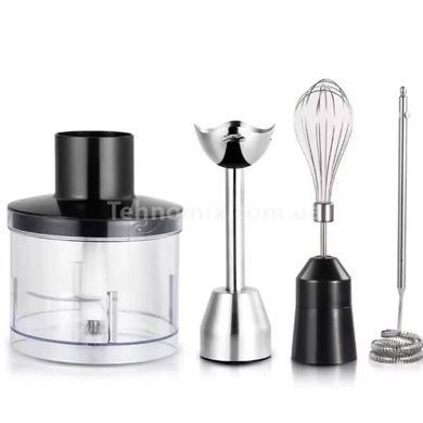 Блендер ручной погружной со сменными насадками 5в1 Stir bar R.334 RAF Черный с серым