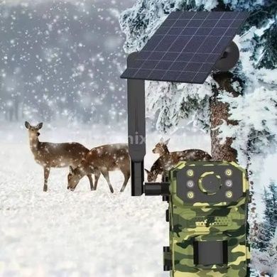 Камера видеонаблюдения охотничья фотоловушка на солнечной панели с датчиком движения 4G A8-T31 Камуфляжная