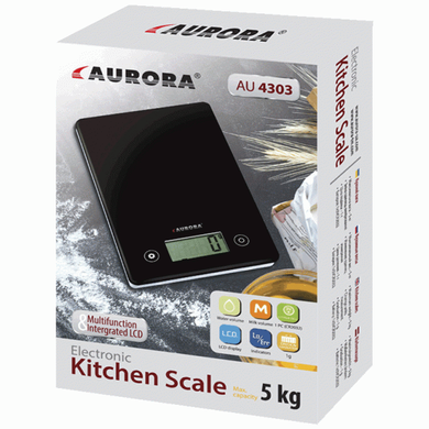 Ваги кухонні AURORA AU-4303 5кг Чорні