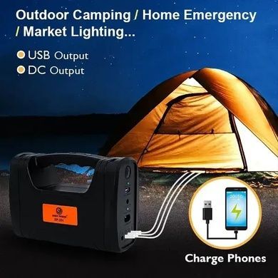Фонарь Power Bank с солнечной панелью EP-351 + лампочки 3шт