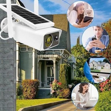 Камера видеонаблюдения с солнечной панелью WiFi Q2 ICSEE FHD-Contains18650 batteries Белая