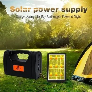 Фонарь Power Bank с солнечной панелью EP-351 + лампочки 3шт