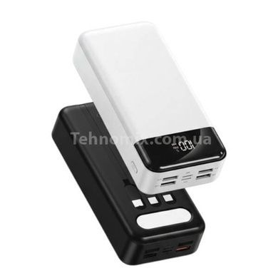 Power Bank 30 000mA 4 роз'єми USB, мікро USB, TYPE-C Чорний