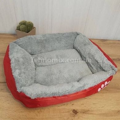 Лежанка пуфик для питомцев прямоугольная S 48*40см Красная