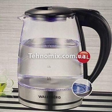 Электрочайник стеклянный Walesberg KK-1134 1.8л 2000W Черный