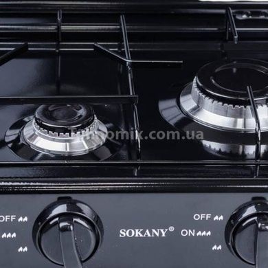 Плита газова настільна на 3 конфорки емальована SOKANY SK07003 Чорна