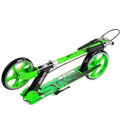 Самокат двухколесный с ручным тормозом, стальная рама N-81483 Skyper Neon Зеленый