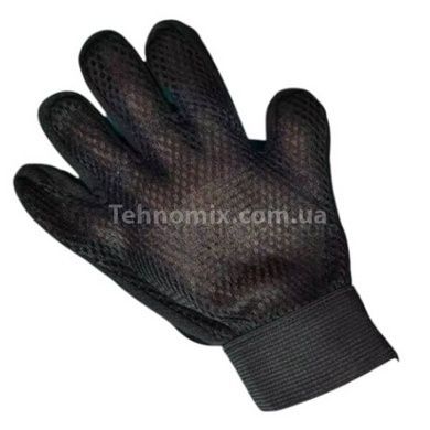 Рукавичка для вичісування шерсті з домашніх тварин PET GLOVES True Touch Чорна