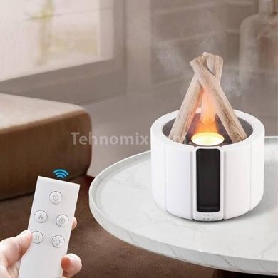 Увлажнитель воздуха в виде костра с имитацией пламени Bonfire Himidifier Белый