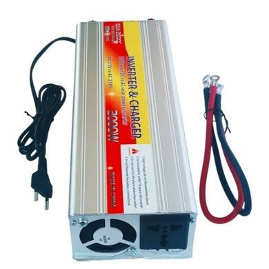 Инвертор преобразователь напряжения 12-220V 2000W 10A USB 5V/1A SAA-2000C Серый