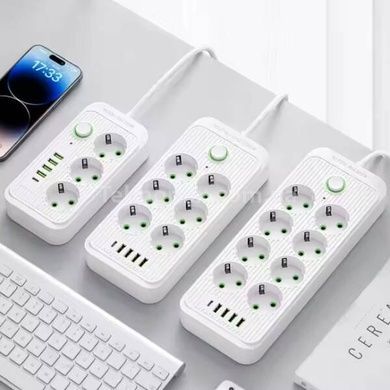 Удлинитель сетевой фильтр 5м 8&times;220В+4&times;USB+1&times;Type-C F16u Белый