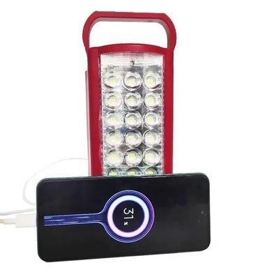 Фонарь переносной 24LED Power bank 3 режима Almina 2606L Красный