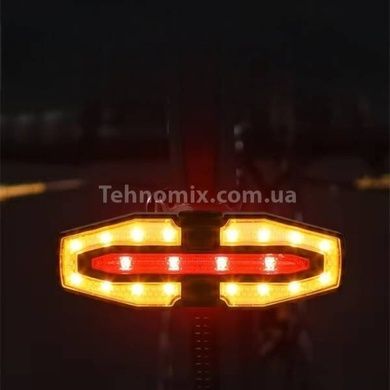 Велоліхтар LY-5510 із зазначенням поворотів (жовтий + червоний) + пульт керування LY-5510 CR2032