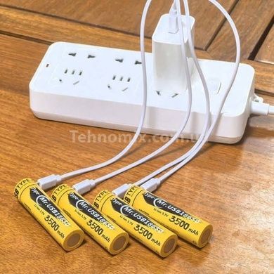 Акумулятор Li-ion LiitoKala USB-T35 18650 3500mah Жовтий