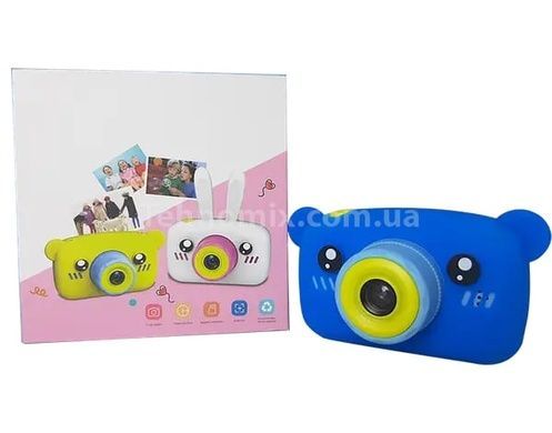 Детский фотоаппарат в чехле Мишка Camera Синий