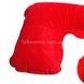 Подушка для подорожей надувна U-подібна з покриттям 44*27см Travel Blue Neck Pillow Червона