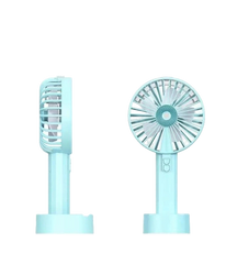 Мини-вентилятор ручной аккумуляторный с эффектом увлажнения воздуха и подставкой KINZO COOLING Голубой