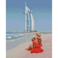 Алмазная мозаика Strateg ПРЕМИУМ Девушка в Дубае размером 30х40 см (HX488)
