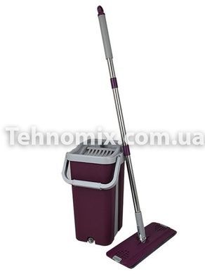 Комплект для уборки ведро и швабра с отжимом EasyMop 10л Фиолетово-серый