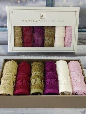 Полотенца Pupilla gold 30х50см Бамбук набор 6шт