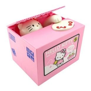 Копилка детская Воришка монет Hello Kitty Piggy Banк Розовая