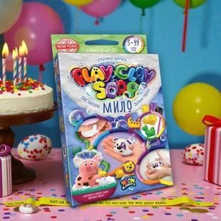 Набір для дитячої творчості Пластелінове мило 4 кольори PLAY CLAY SOAP PCS-02-01U Danko Toys Синя Коробка