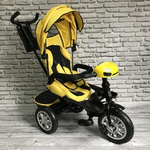 Детский трехколесный велосипед Best Trike 5099 (ЖЕЛТЫЙ), родительская ручка и поворотное сиденье