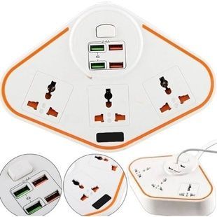 Подовжувач-мережевий фільтр 3-220V / 4-USB / 3.4A Anti-Static BKL-07 Power Socket Білий