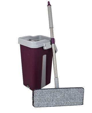 Комплект для уборки ведро и швабра с отжимом EasyMop 10л Фиолетово-серый