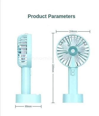 Мини-вентилятор ручной аккумуляторный с эффектом увлажнения воздуха и подставкой KINZO COOLING Голубой