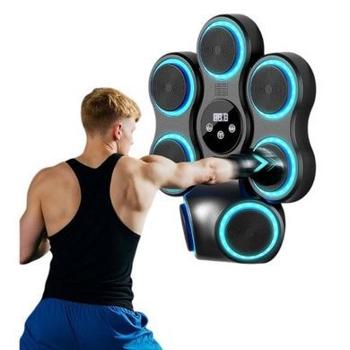 Тренажер мішень для боксу музична з рукавичками у комплекті Smart Box Bluetooth Чорний