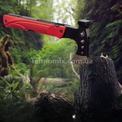 Сокира туристична багатофункціональна 22,5*9см 440гр Чорний з червоним
