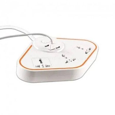 Подовжувач-мережевий фільтр 3-220V / 4-USB / 3.4A Anti-Static BKL-07 Power Socket Білий