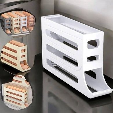 Органайзер для хранения яиц в холодильнике Plastic shelving AND XL-994 4-ярусный Белый