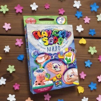 Набор для детского творчества Пластелиновое мыло 4 цвета PLAY CLAY SOAP PCS-02-01U Danko Toys Синяя Коробка