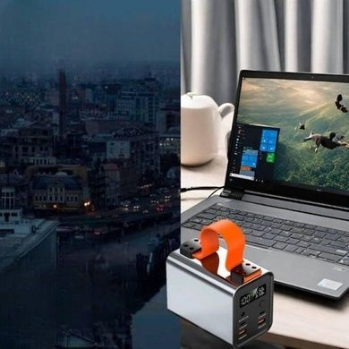 Power Bank з ліхтарем JS-F30 100000mAh Сірий