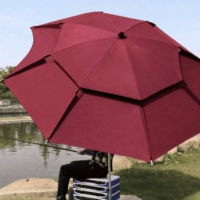 Парасолька рибальська з клапаном, чохлом та гачками чорний 2м JTG2025-2darkred Червоний