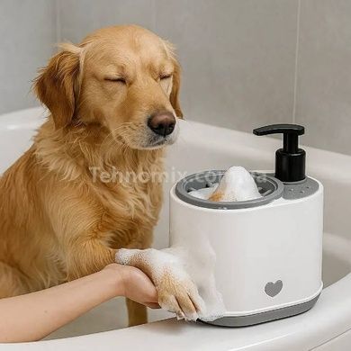 Лапомойка для собак с дозатором для жидкого мыла Pet Foot Washing Cup AND1495 Белая с серым